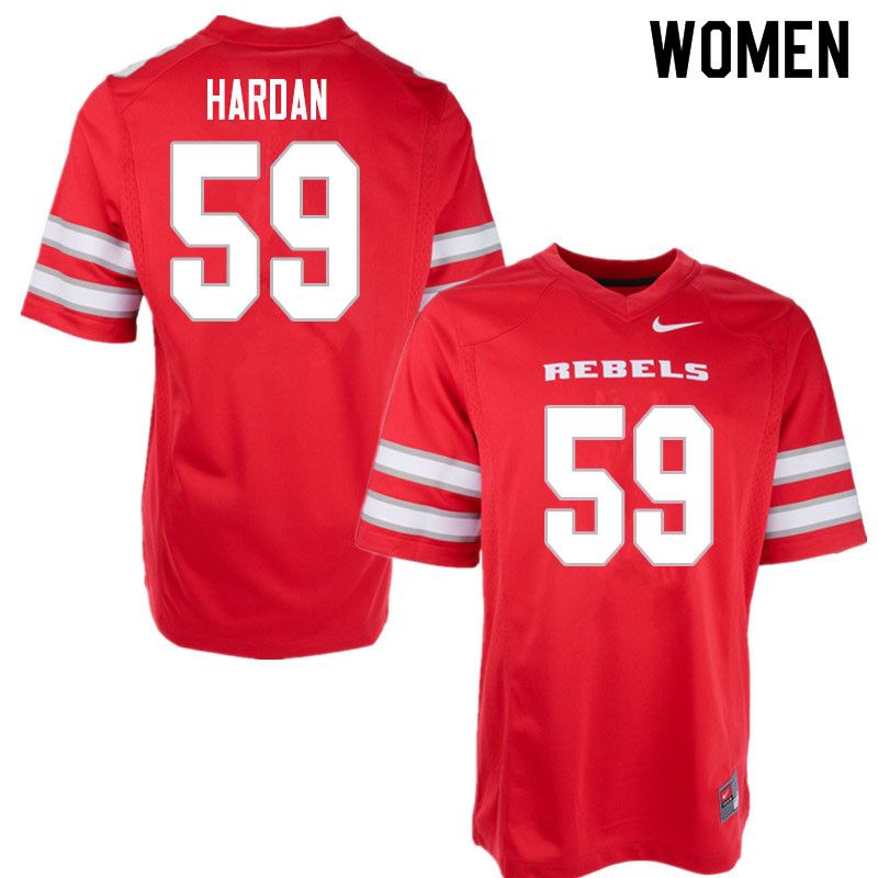 Women #59 Walker Hardan UNLV Rebels College Football Jerseys Sale-Red